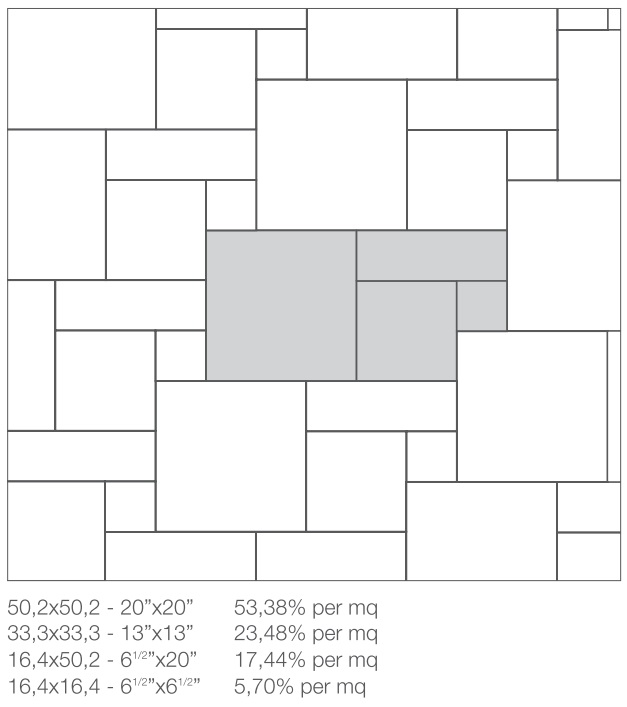 Dom burkolat lerakás 50,2×50,2-33,3×33,3-16,4×50,2-16,4×16,4